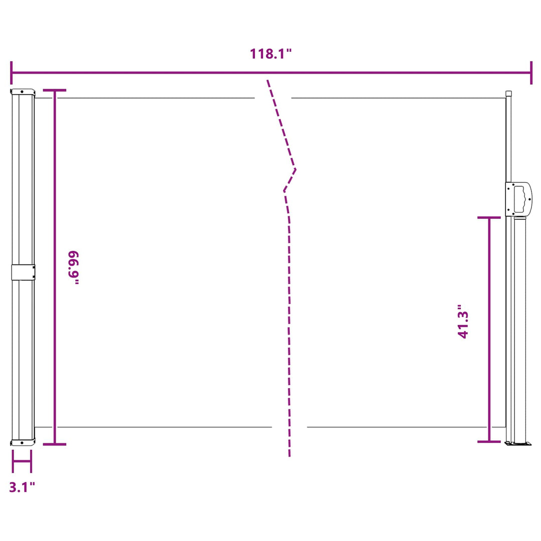 Udtrækkeligt side-markise Antracit 300 x 170 cm Polyester
