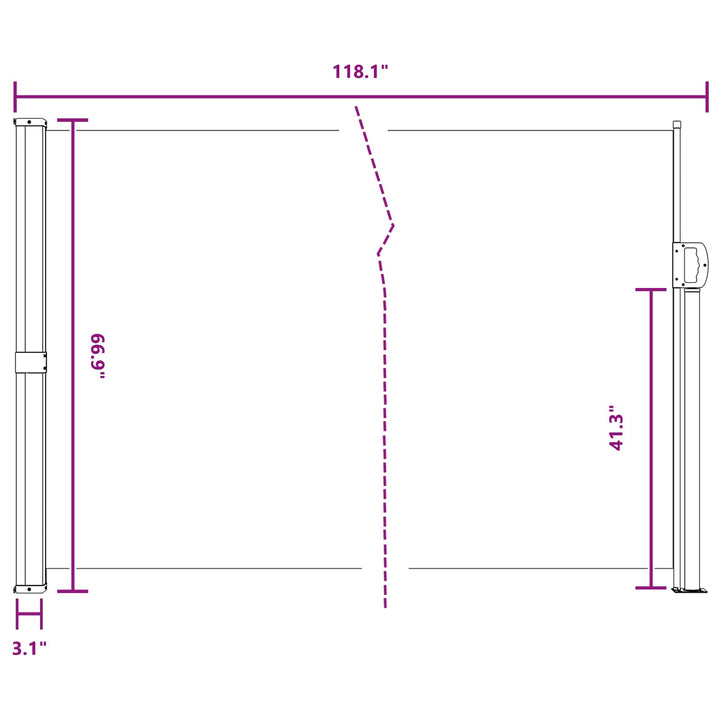 Udtrækkeligt side-markise Antracit 300 x 170 cm Polyester