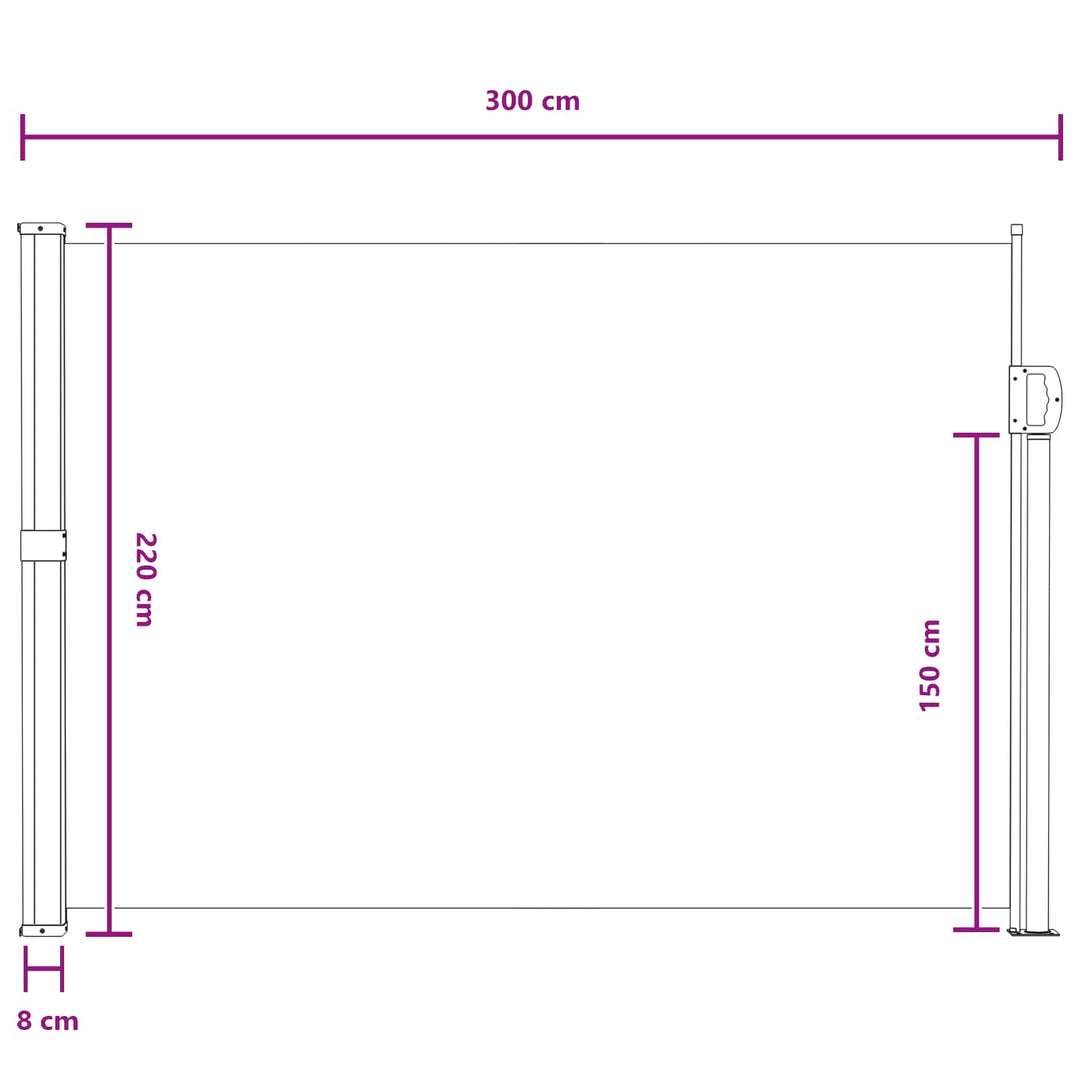 Udtrækkeligt side-markise Sandfarvet 300 x 220 cm Polyester