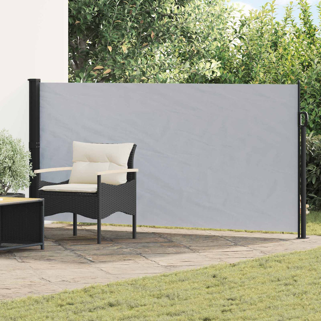 Udtrækkeligt side-markise Grå 500 x 120 cm Polyester