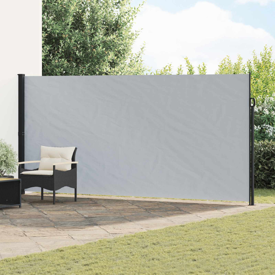 Udtrækkeligt side-markise Grå 500 x 180 cm Polyester