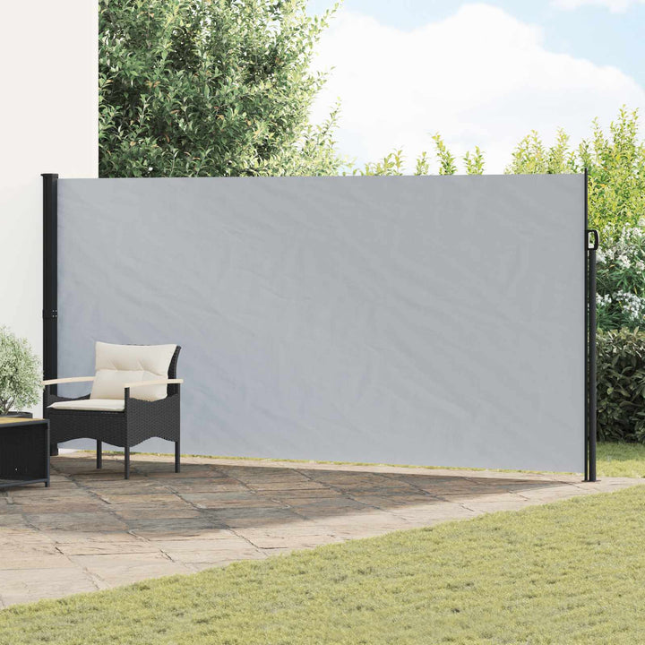 Udtrækkeligt side-markise Grå 500 x 180 cm Polyester