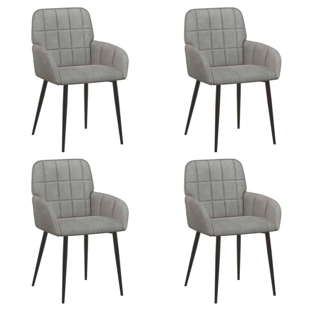 Spisestole 4 pcs Fløjl Lysegrå 57 x 50 x 85 cm