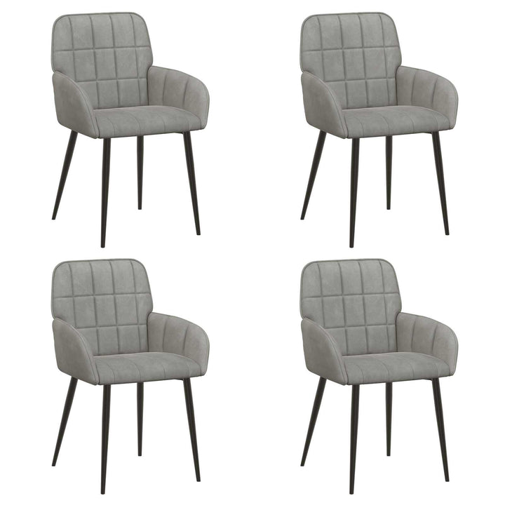 Spisestole 4 pcs Fløjl Lysegrå 57 x 50 x 85 cm