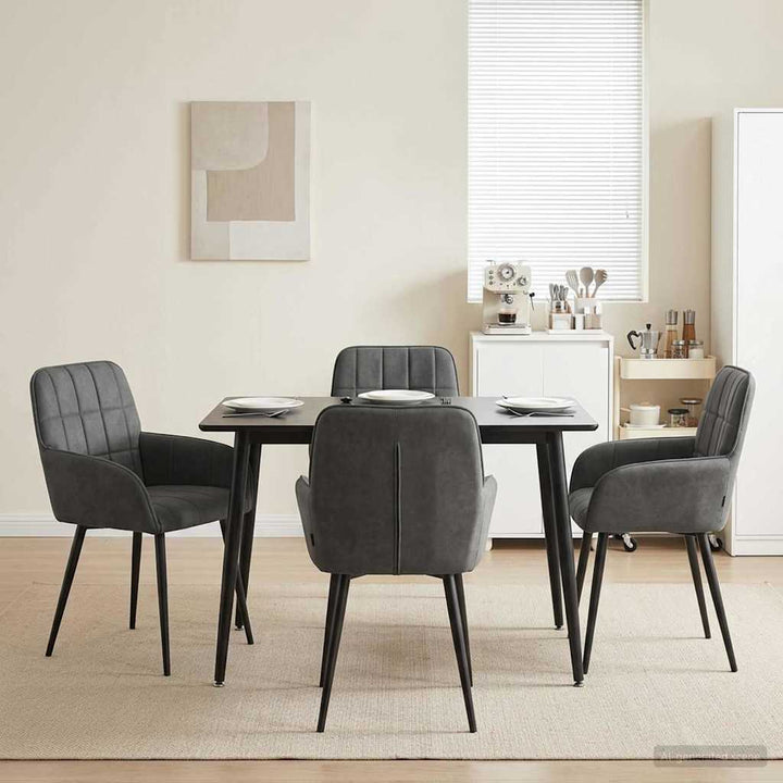 Spisestole 4 pcs Fløjl Mørkegrå 57 x 50 x 85 cm