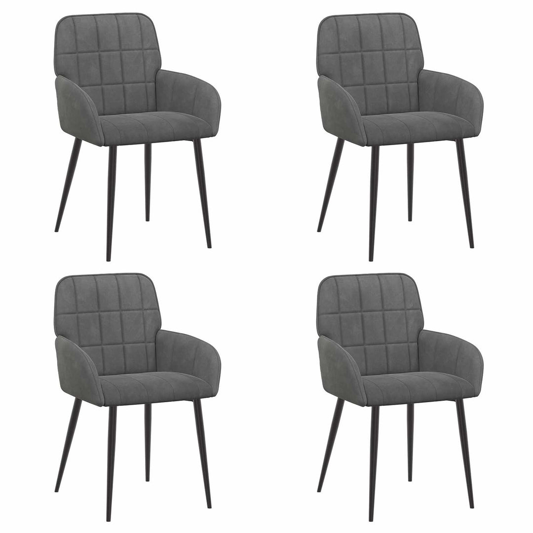 Spisestole 4 pcs Fløjl Mørkegrå 57 x 50 x 85 cm