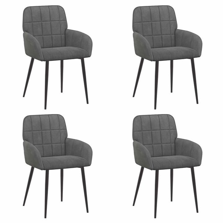 Spisestole 4 pcs Fløjl Mørkegrå 57 x 50 x 85 cm