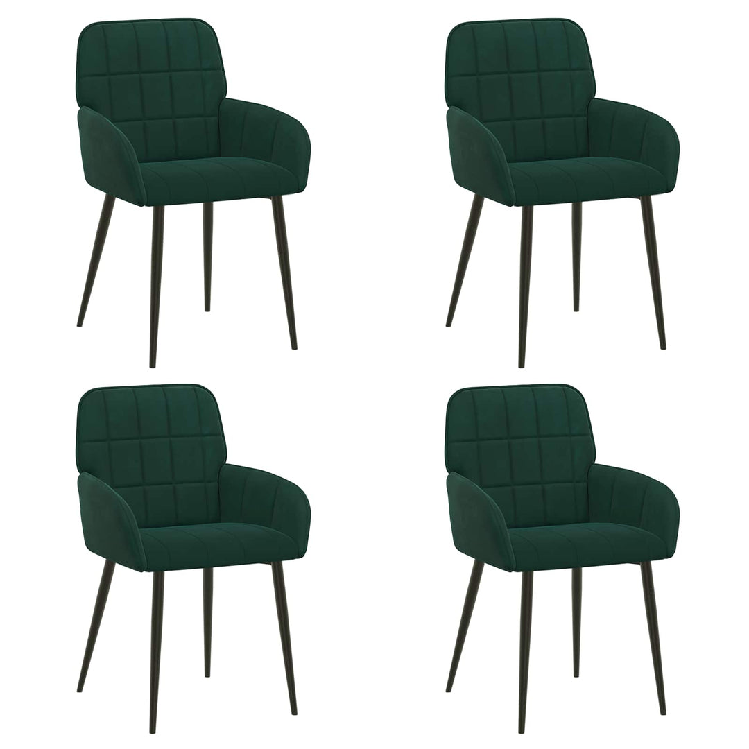 Spisestole 4 pcs Fløjl Mørkegrøn 57 x 50 x 85 cm