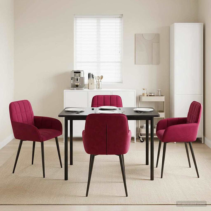 Spisestole 4 pcs Fløjl Vinrød 57 x 50 x 85 cm