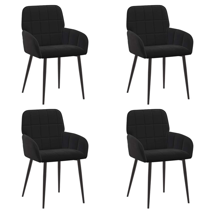 Spisestole 4 pcs Fløjl Sort 57 x 50 x 85 cm