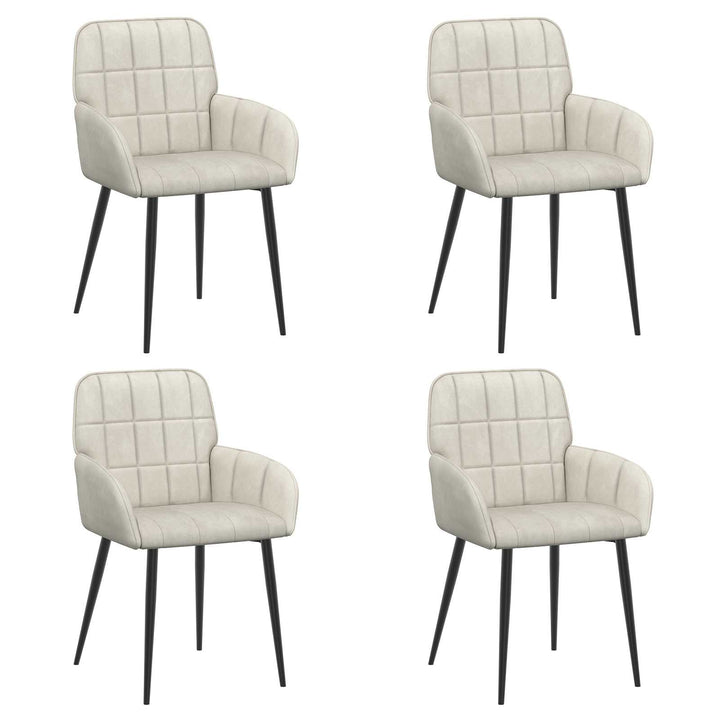Spisestole 4 pcs Fløjl Cremefarvet 57 x 50 x 85 cm