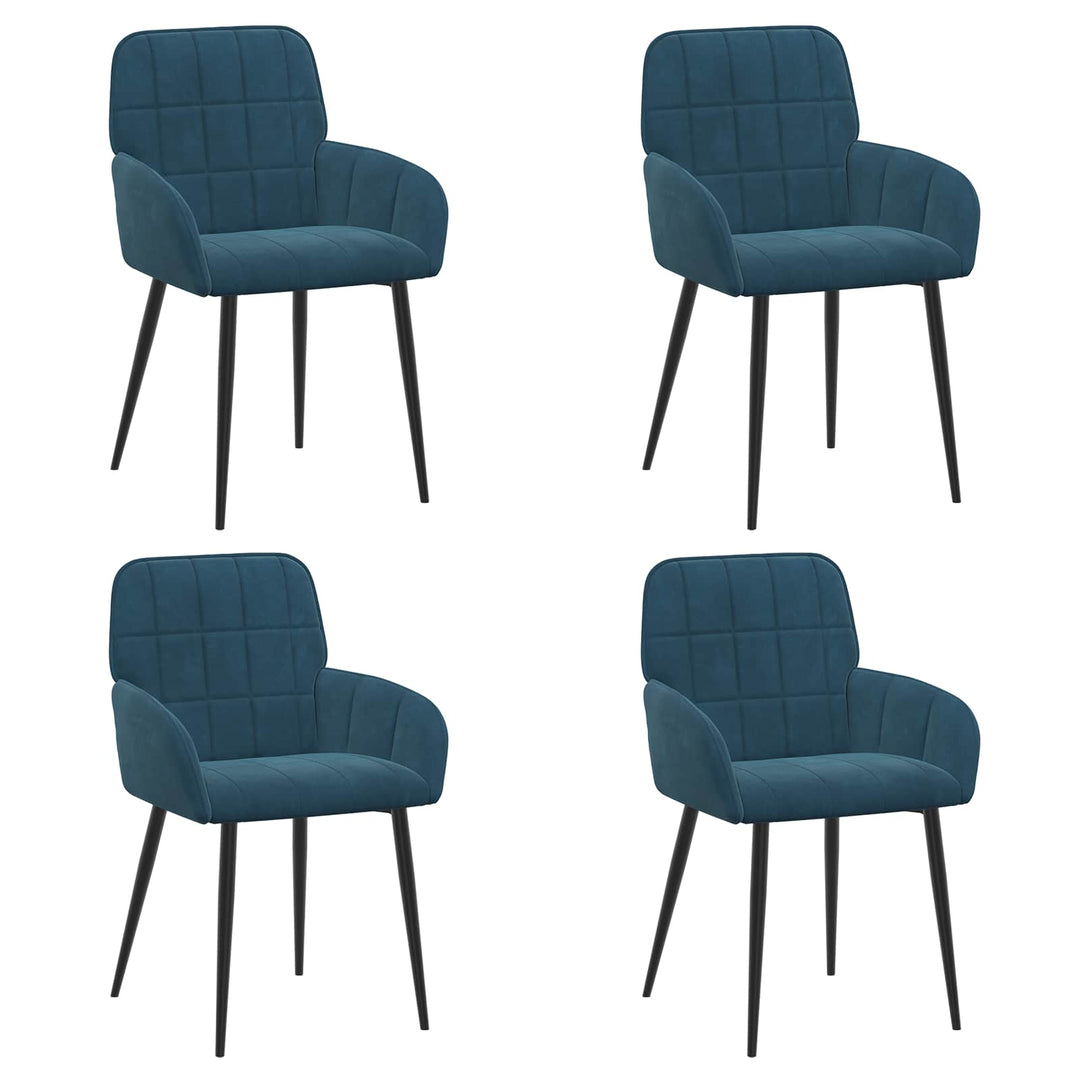 Spisestole 4 pcs Fløjl Blå 57 x 50 x 85 cm