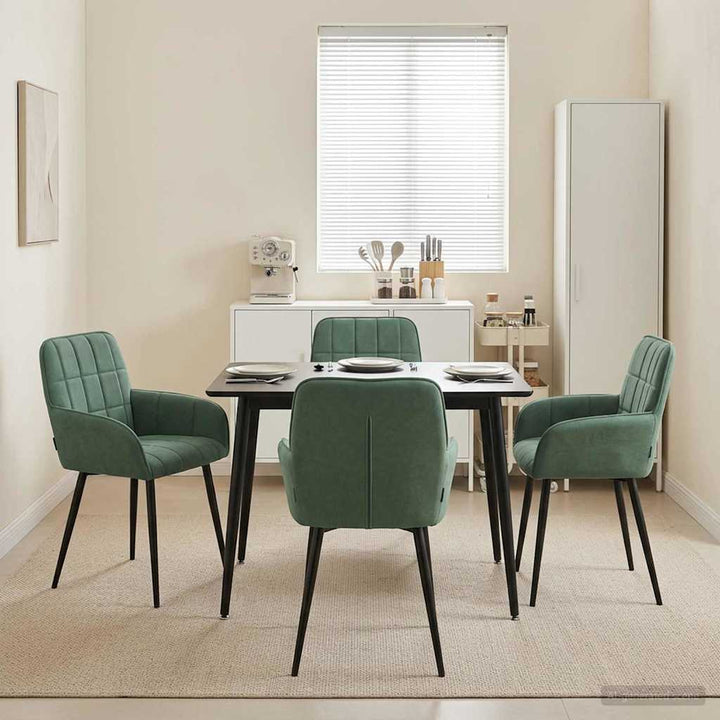 Spisestole 4 pcs Fløjl Havgrøn 57 x 50 x 85 cm