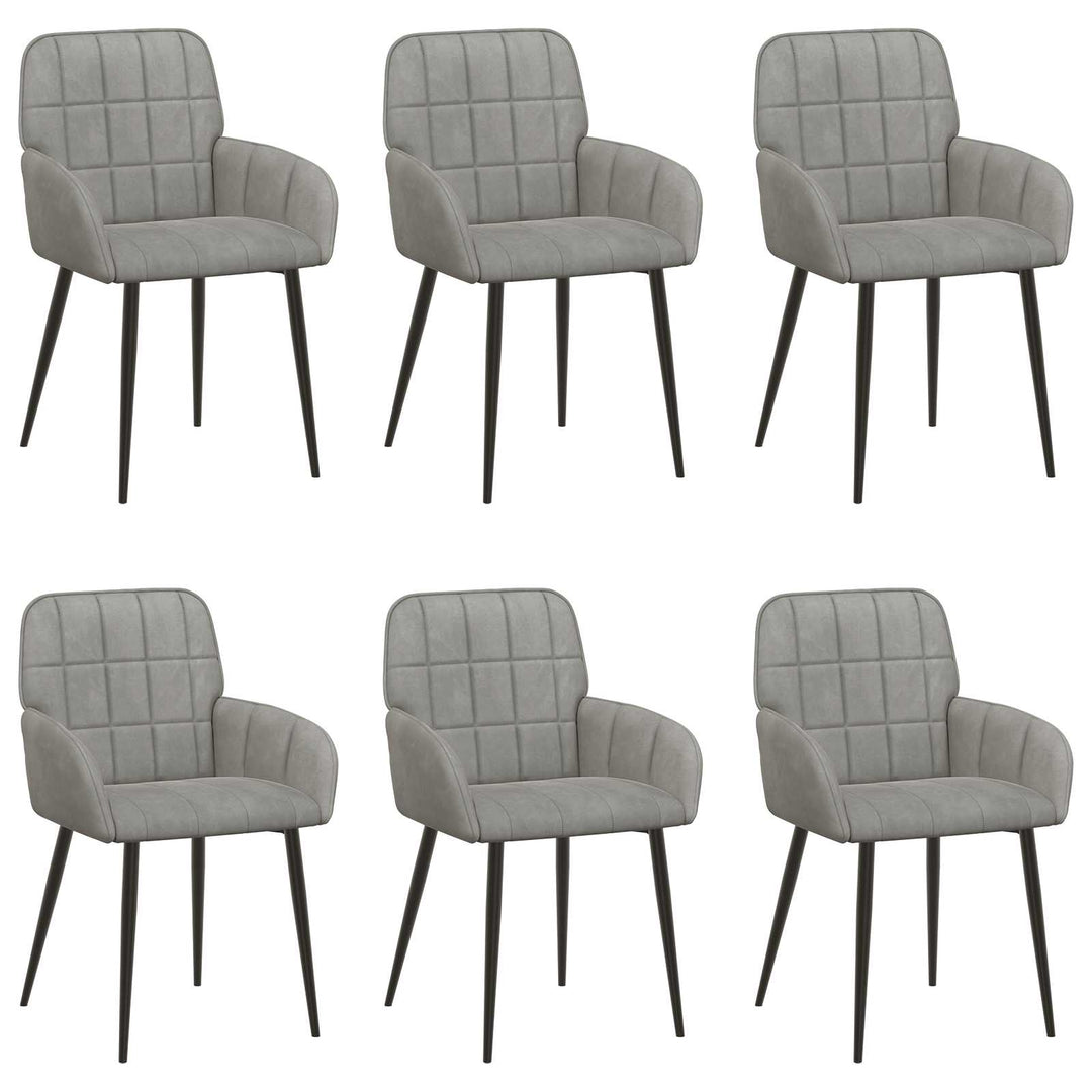 Spisestole 6 pcs Fløjl Lysegrå 57 x 50 x 85 cm