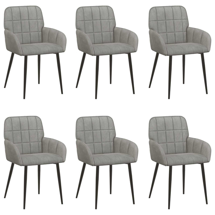 Spisestole 6 pcs Fløjl Lysegrå 57 x 50 x 85 cm