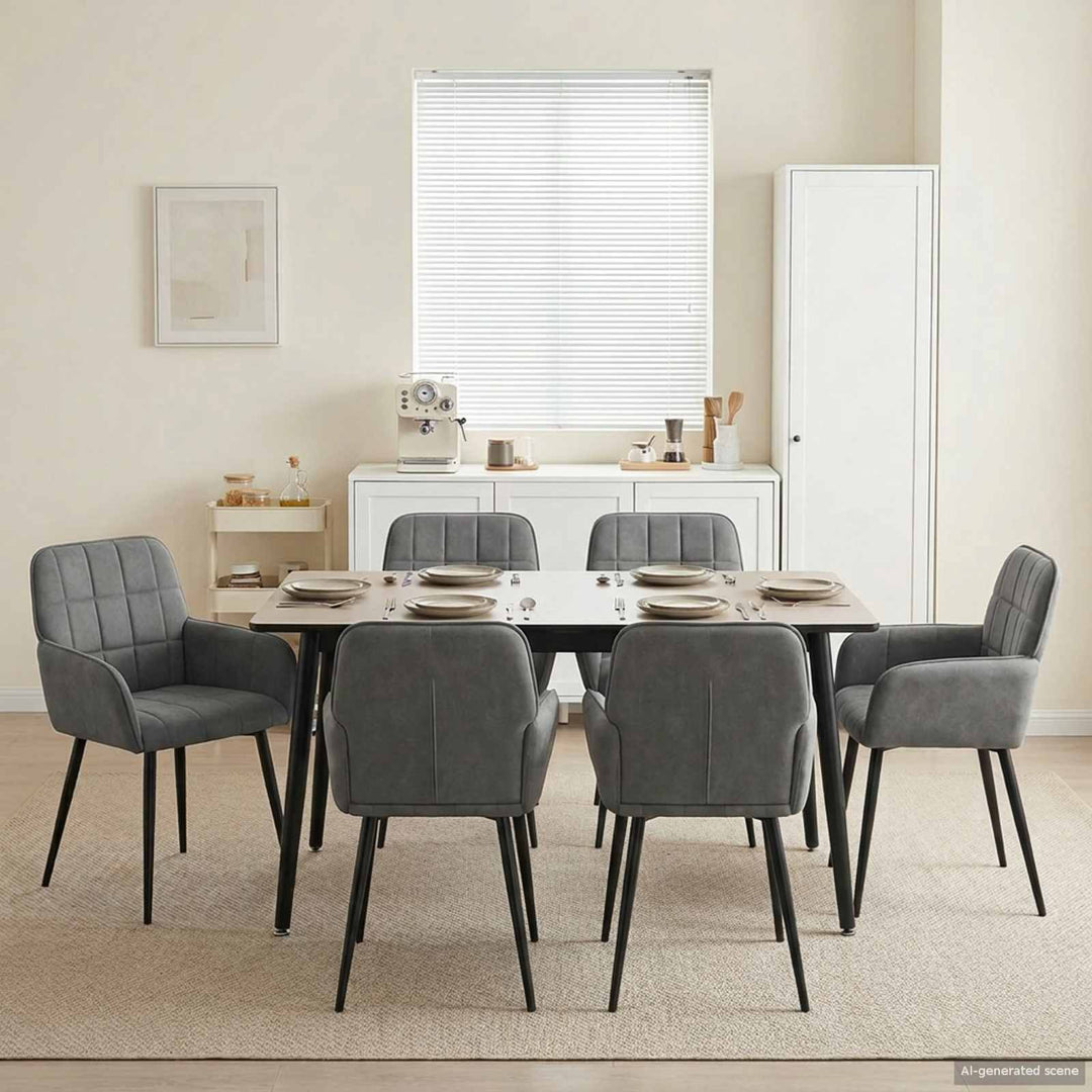 Spisestole 6 pcs Fløjl Mørkegrå 57 x 50 x 85 cm