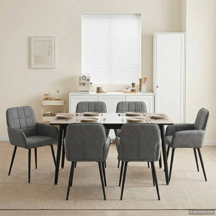 Spisestole 6 pcs Fløjl Mørkegrå 57 x 50 x 85 cm