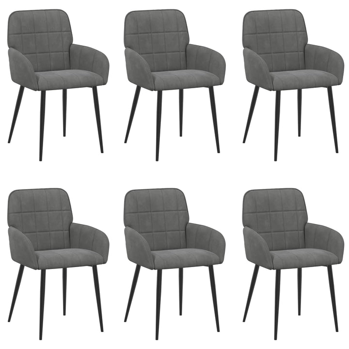 Spisestole 6 pcs Fløjl Mørkegrå 57 x 50 x 85 cm