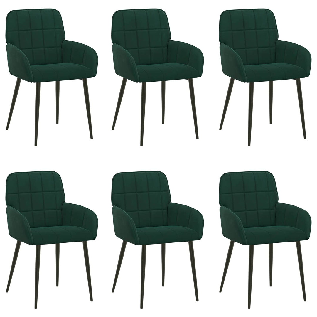 Spisestole 6 pcs Fløjl Mørkegrøn 57 x 50 x 85 cm