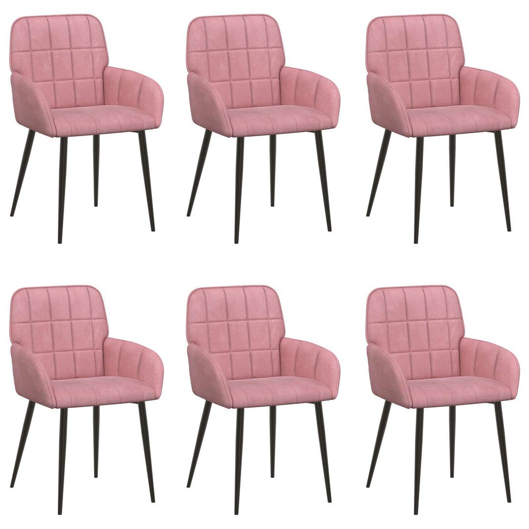 Spisestole 6 pcs Fløjl Lyserød 57 x 50 x 85 cm
