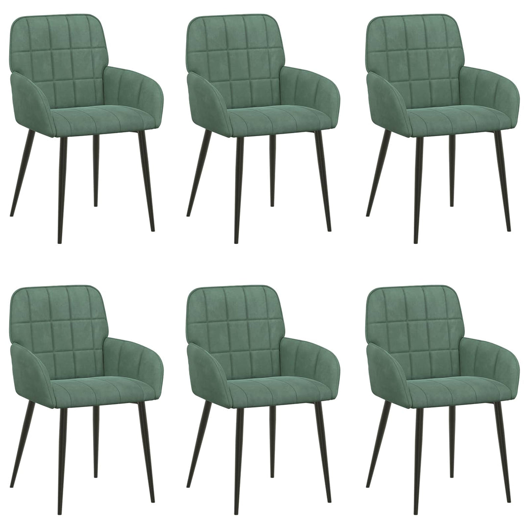 Spisestole 6 pcs Fløjl Havgrøn 57 x 50 x 85 cm