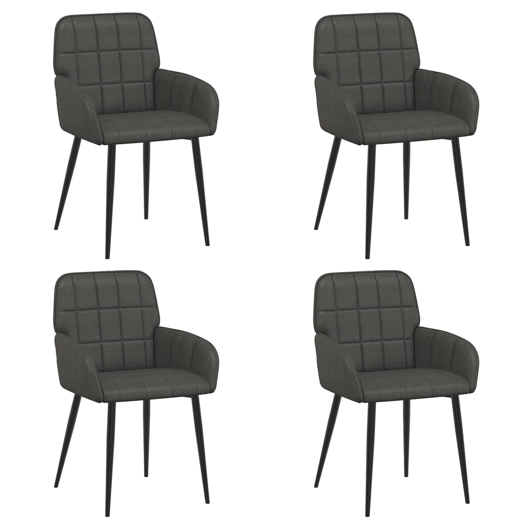 Spisestole 4 pcs Kunstlæder Sort 57 x 50 x 85 cm