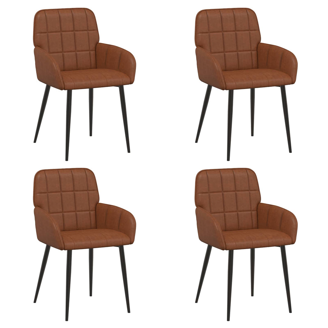 Spisestole 4 pcs Kunstlæder Brun 57 x 50 x 85 cm