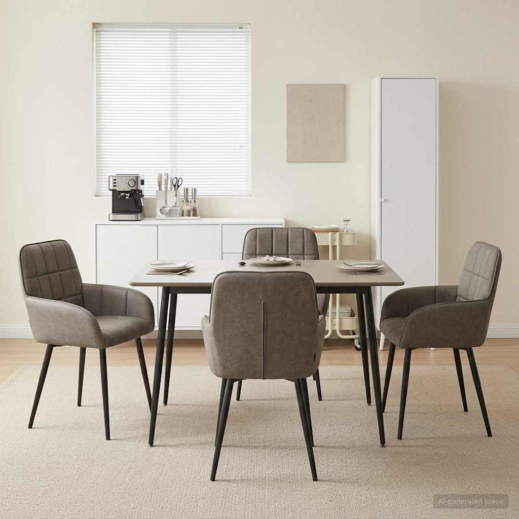 Spisestole 4 pcs Kunstlæder Grå 57 x 50 x 85 cm