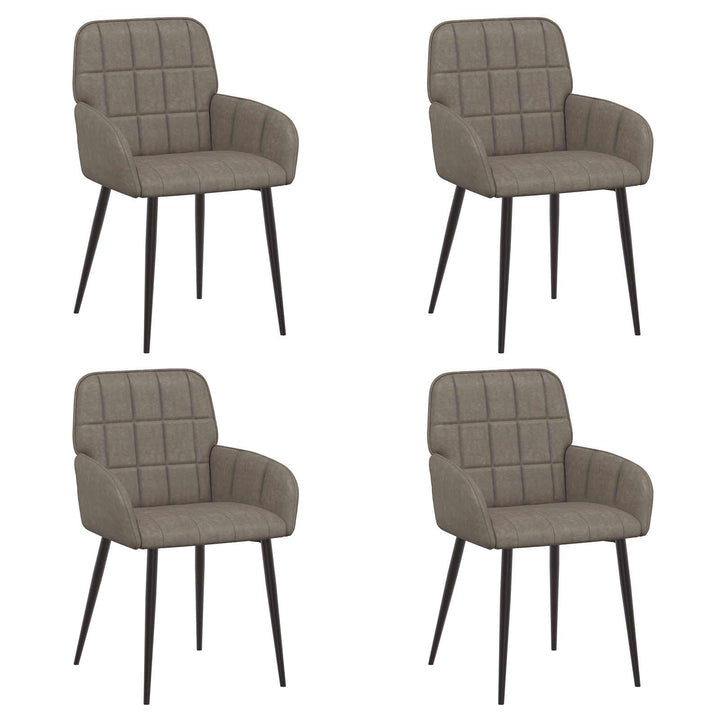 Spisestole 4 pcs Kunstlæder Grå 57 x 50 x 85 cm