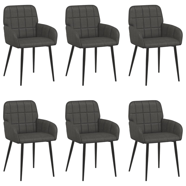 Spisestole 6 pcs Kunstlæder Sort 57 x 50 x 85 cm