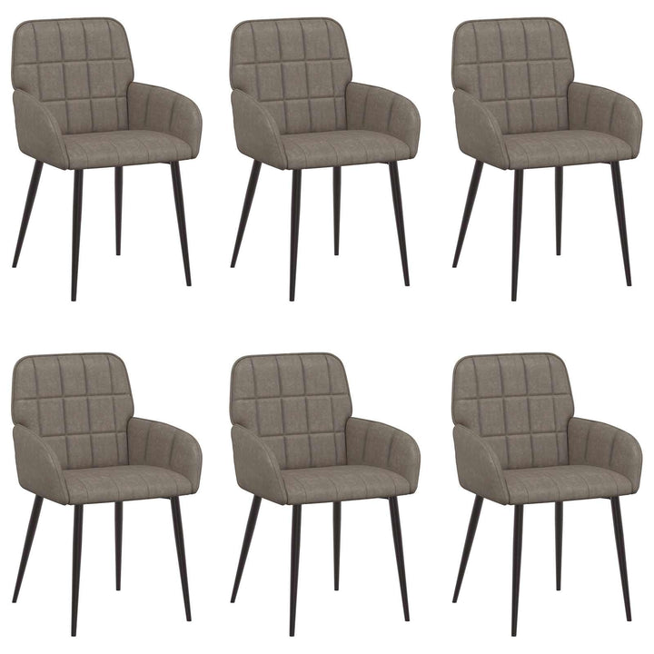 Spisestole 6 pcs Kunstlæder Grå 57 x 50 x 85 cm