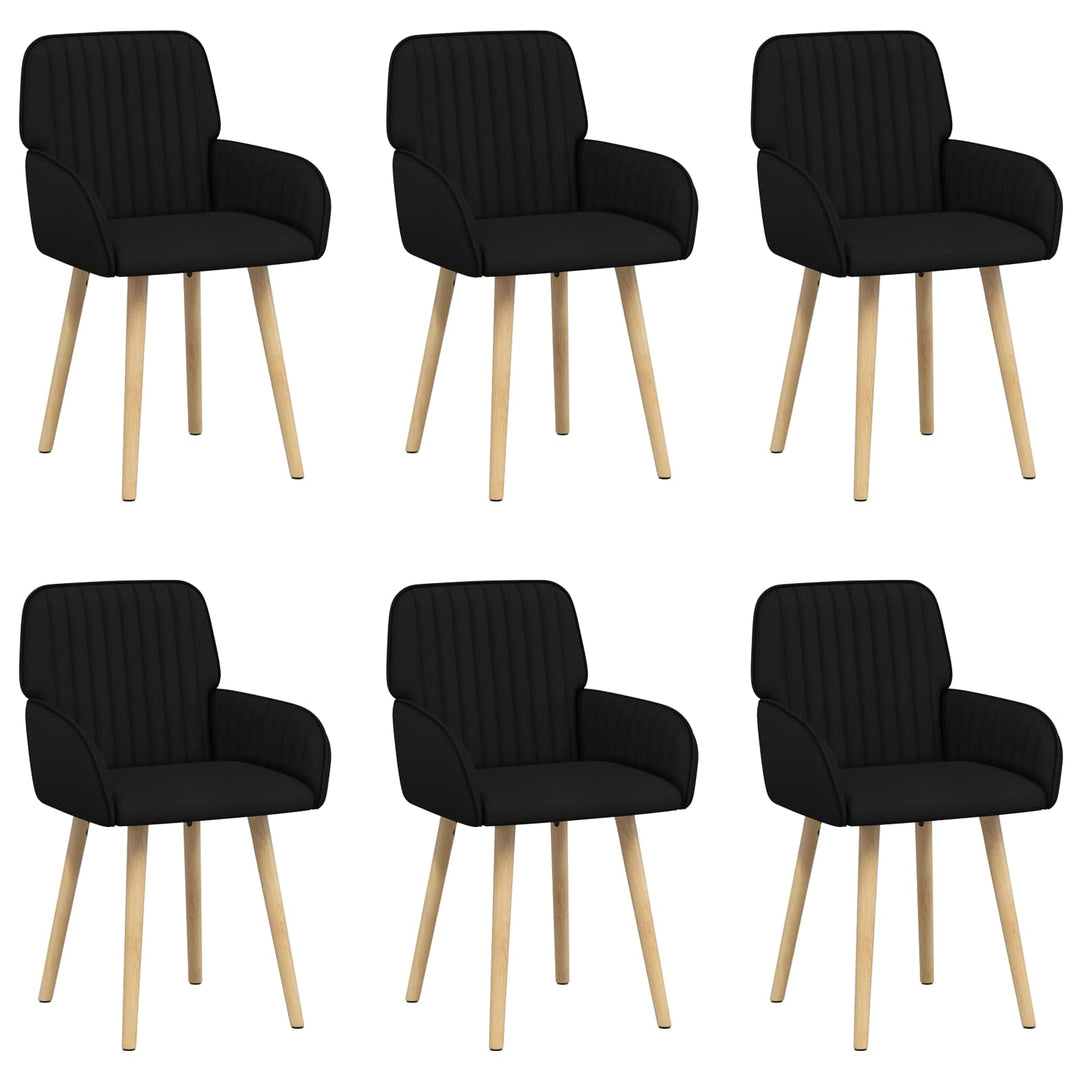 Spisestole 6 pcs Stof Sort 56,5 x 50 x 87,5 cm