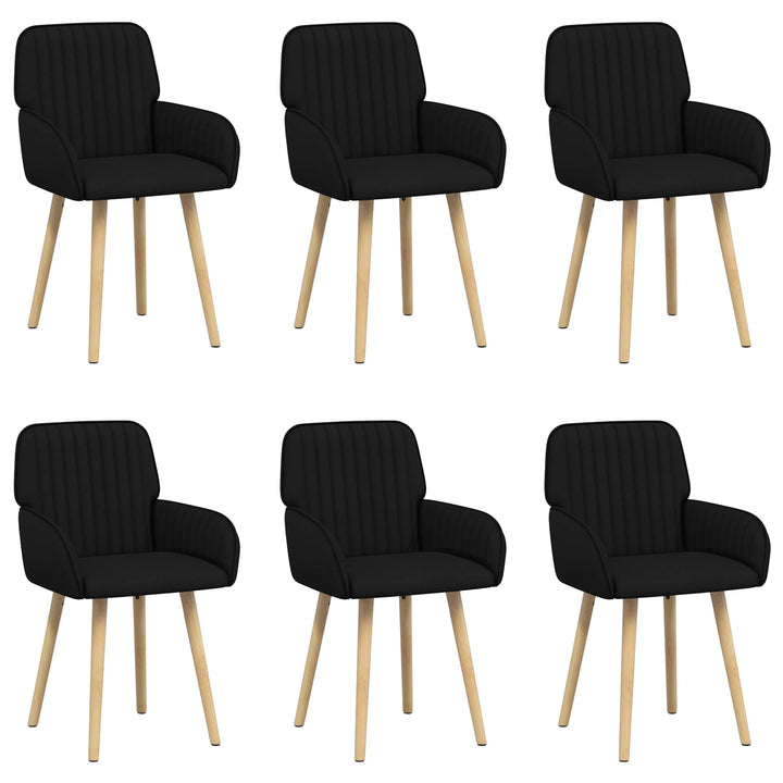 Spisestole 6 pcs Stof Sort 56,5 x 50 x 87,5 cm