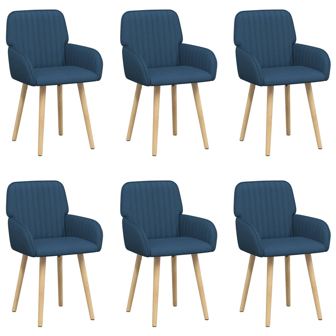 Spisestole 6 pcs Stof Blå 56,5 x 50 x 87,5 cm