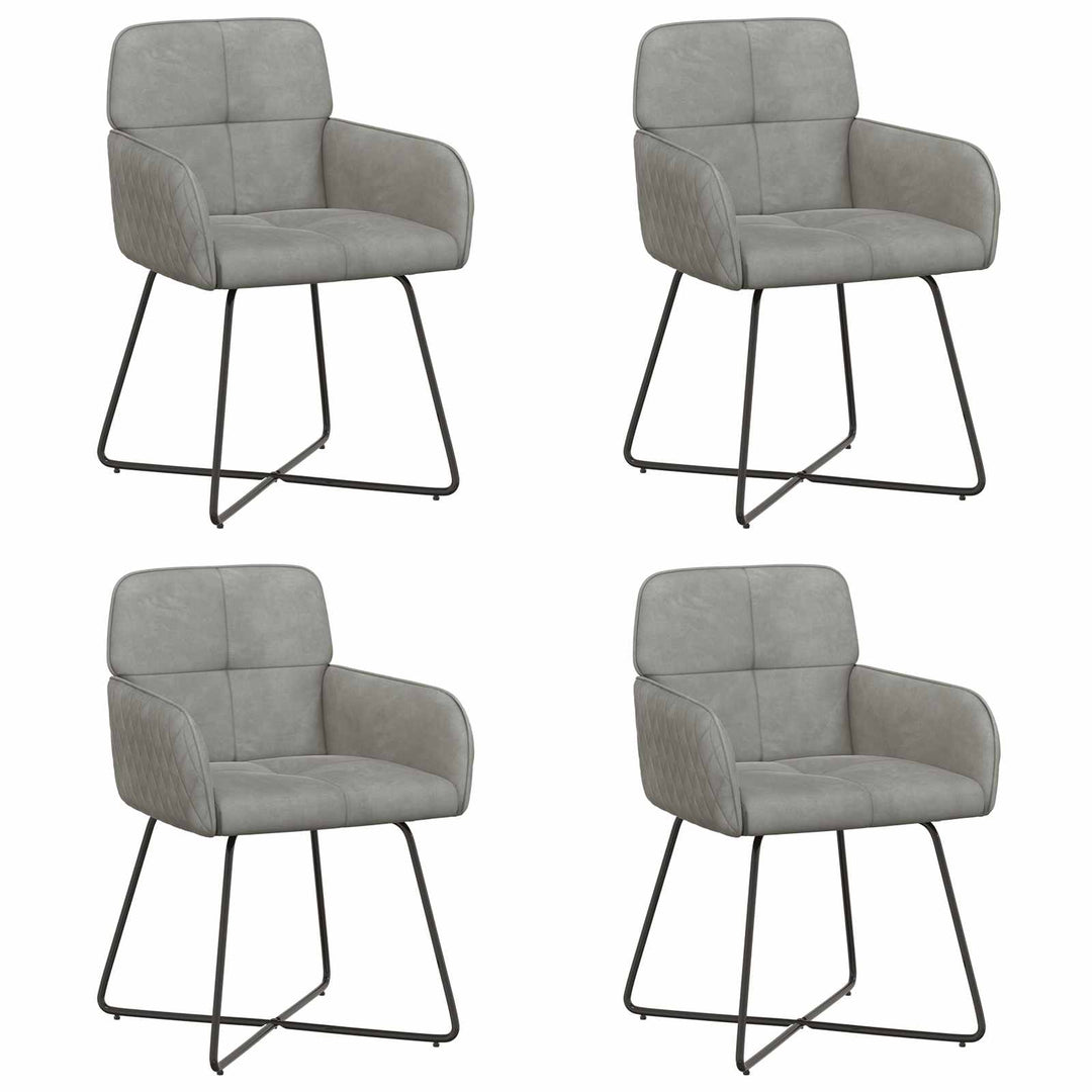 Spisestole 4 pcs Fløjl Lysegrå 59 x 56,5 x 86 cm