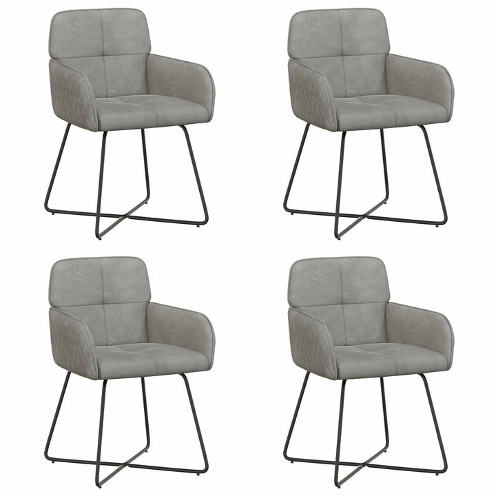 Spisestole 4 pcs Fløjl Lysegrå 59 x 56,5 x 86 cm