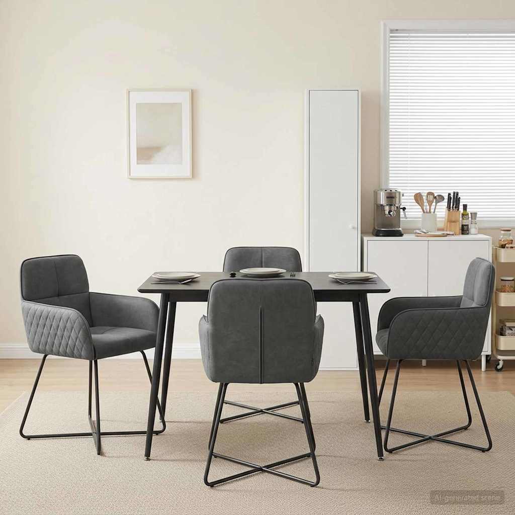 Spisestole 4 pcs Fløjl Mørkegrå 59 x 56,5 x 86 cm