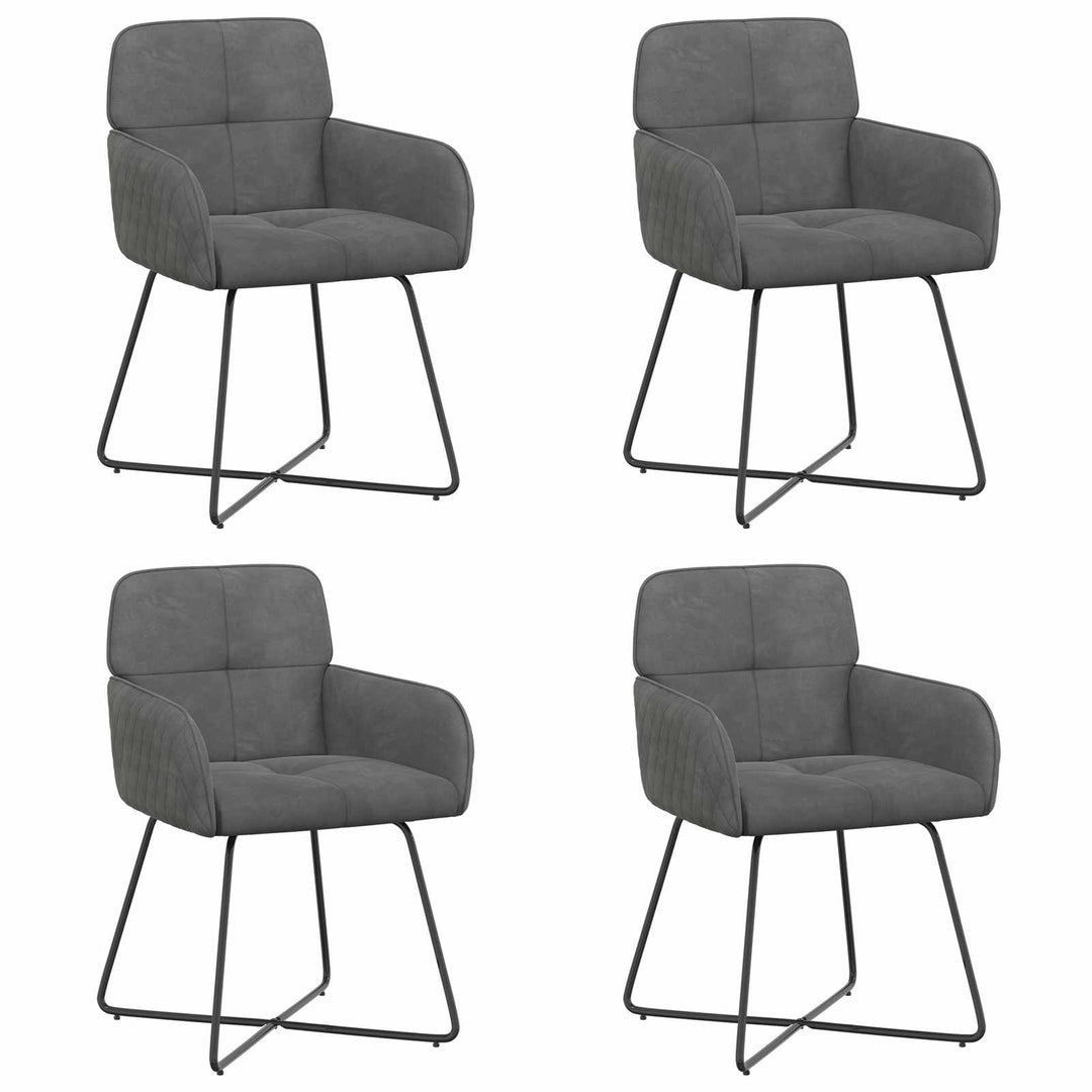 Spisestole 4 pcs Fløjl Mørkegrå 59 x 56,5 x 86 cm