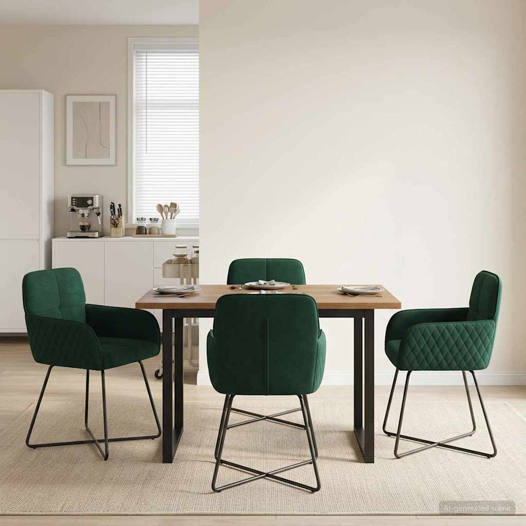 Spisestole 4 pcs Fløjl Mørkegrøn 59 x 56,5 x 86 cm