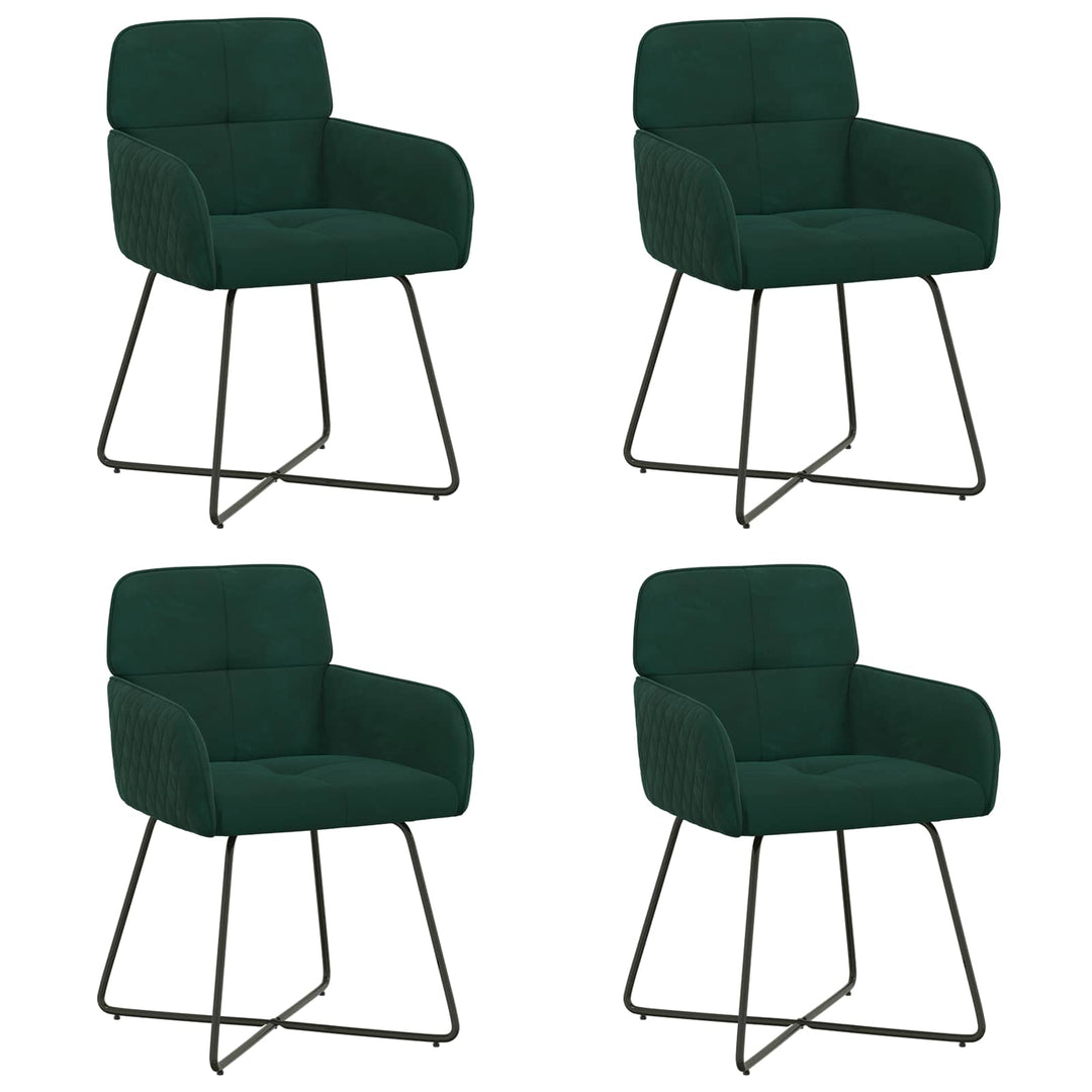 Spisestole 4 pcs Fløjl Mørkegrøn 59 x 56,5 x 86 cm