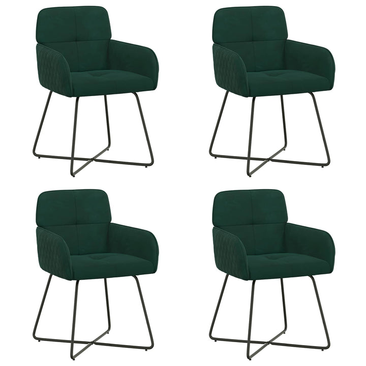 Spisestole 4 pcs Fløjl Mørkegrøn 59 x 56,5 x 86 cm