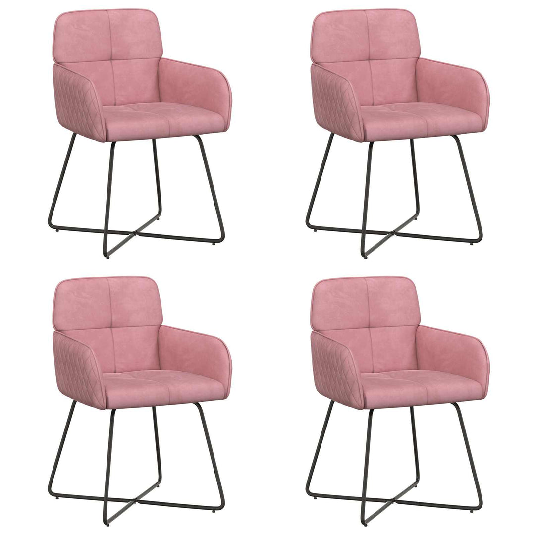 Spisestole 4 pcs Fløjl Lyserød 59 x 56,5 x 86 cm