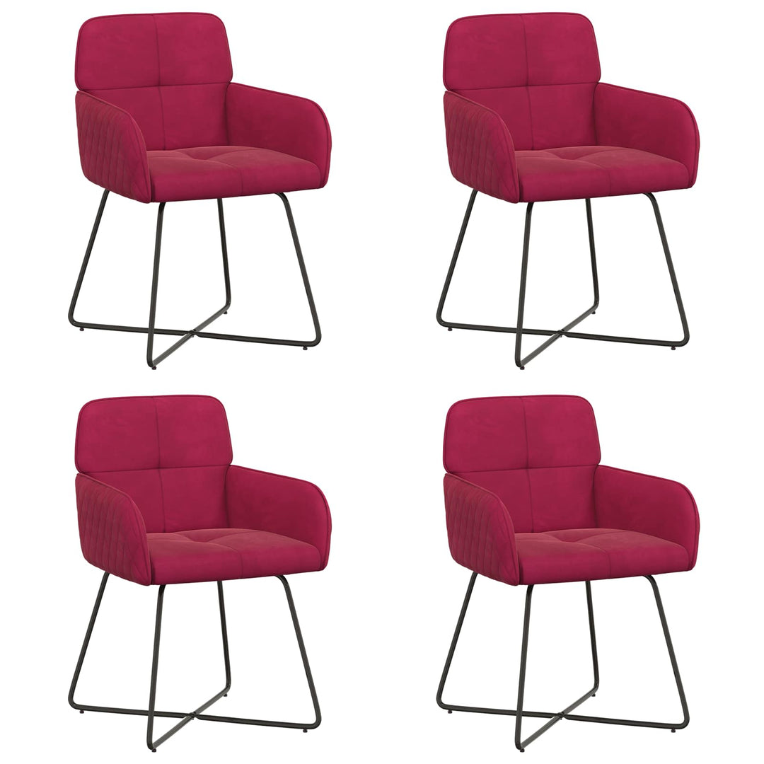 Spisestole 4 pcs Fløjl Vinrød 59 x 56,5 x 86 cm