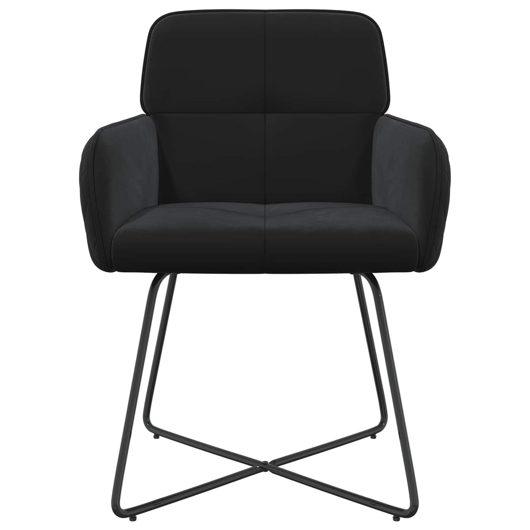 Spisestole 4 stk. Fløjl Sort 59 x 56,5 x 86 cm