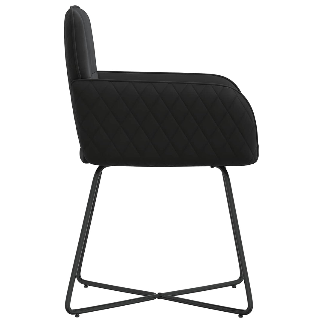 Spisestole 4 stk. Fløjl Sort 59 x 56,5 x 86 cm