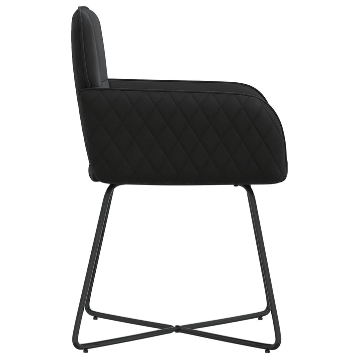 Spisestole 4 stk. Fløjl Sort 59 x 56,5 x 86 cm