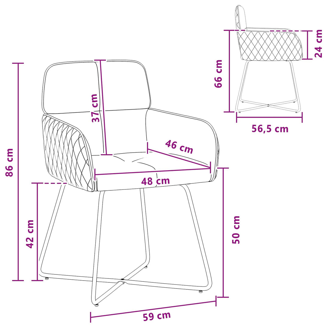 Spisestole 4 stk. Fløjl Sort 59 x 56,5 x 86 cm