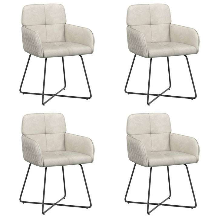 Spisestole 4 stk. Fløjl Cremefarvet 59 x 56,5 x 86 cm