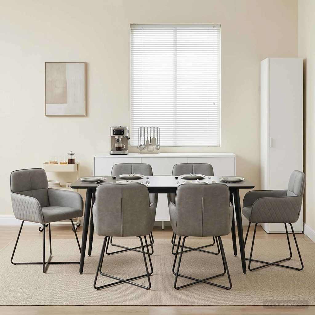 Spisestole 6 stk. Fløjl Lysegrå 59 x 56,5 x 86 cm