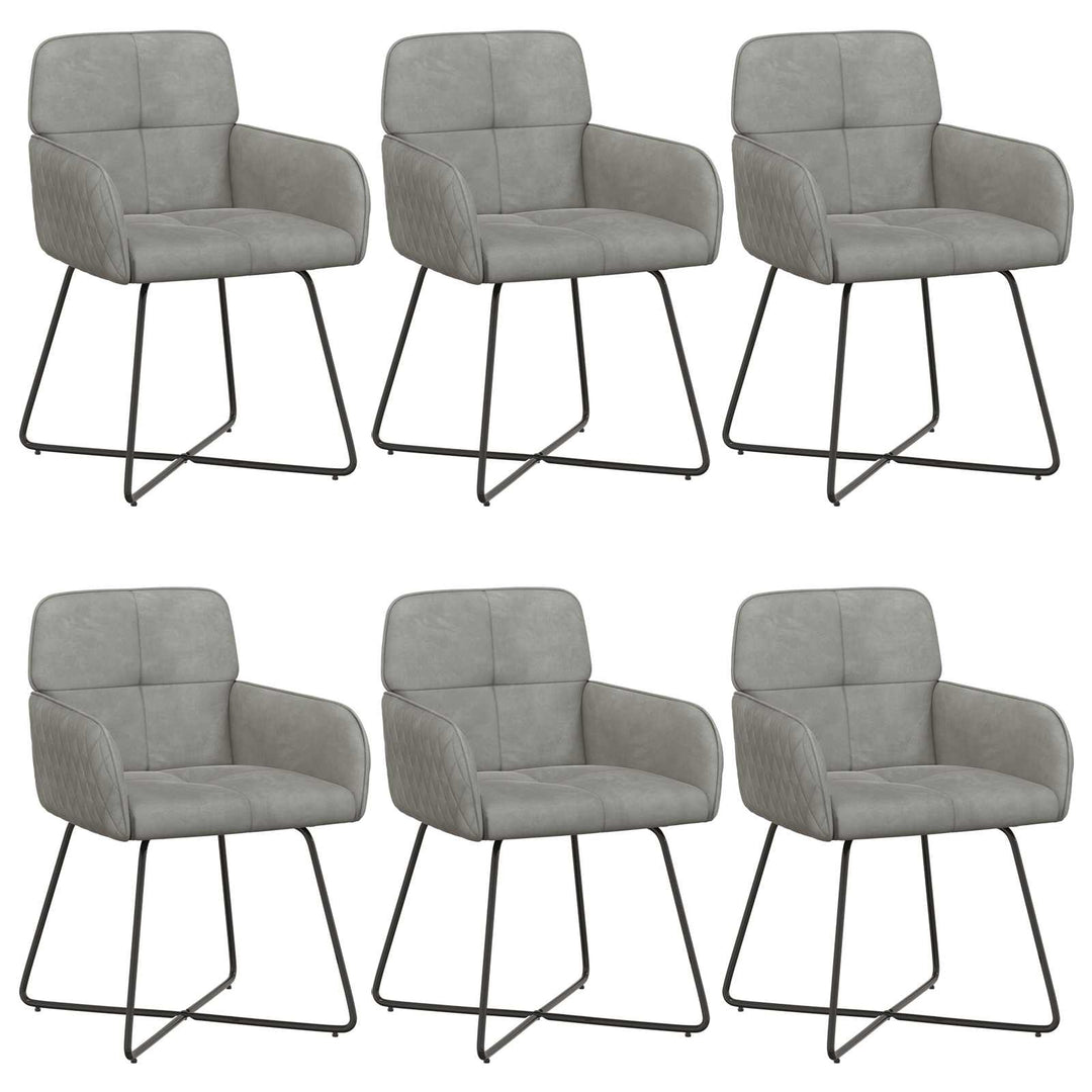 Spisestole 6 pcs Fløjl Lysegrå 59 x 56,5 x 86 cm